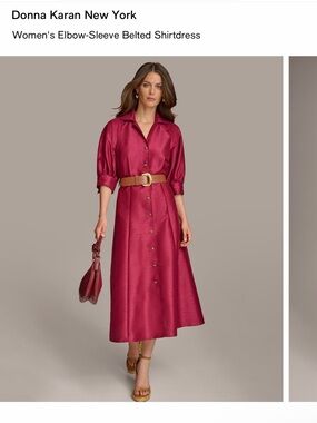 Donna Karan Crimson Button-Front Midi Dress - tag came off